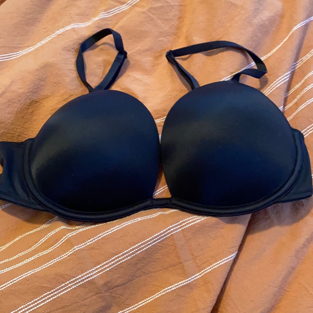 PINK black push up bra